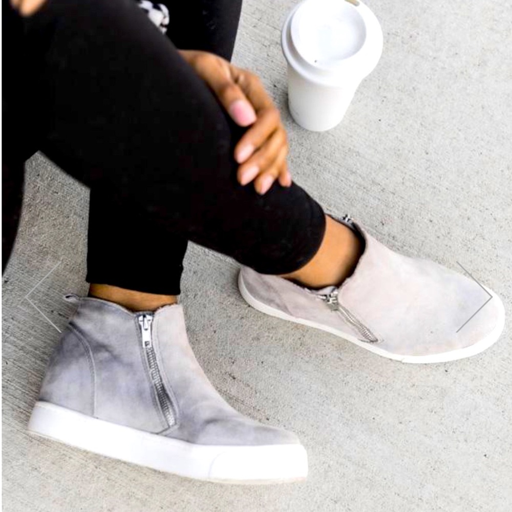 Platform zip-up sneakers